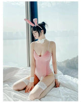 Sexy Low-cut Pajamas Erotic Lingerie Teasing Bunny Girl On-Pink-3