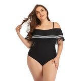 Sexy Plus Size One-piece Bikini Swimsuit Swimsuit Factory-Black-1