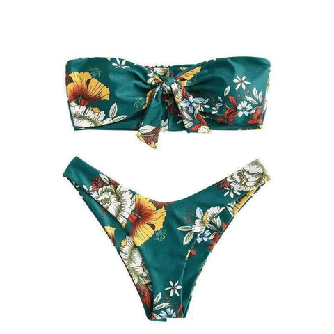 Sexy Printed Ladies Bikini Split Swimsuit-Lakegreenprinting-4