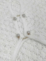 Sexy Women White Long Knit Sleeve Bikin Fashion Cover up-5