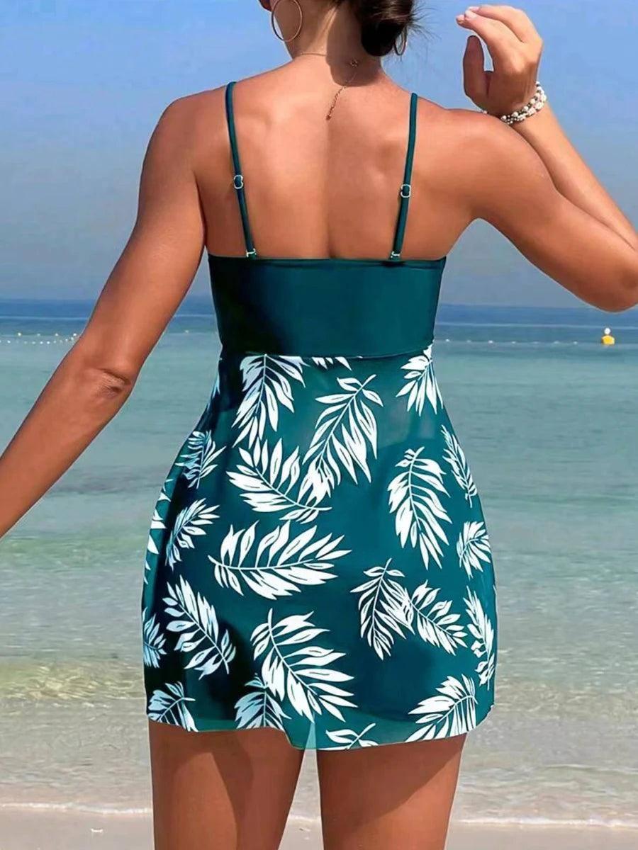 Short Dress Tankini With Shorts Swimsuit Women Swimwear-4