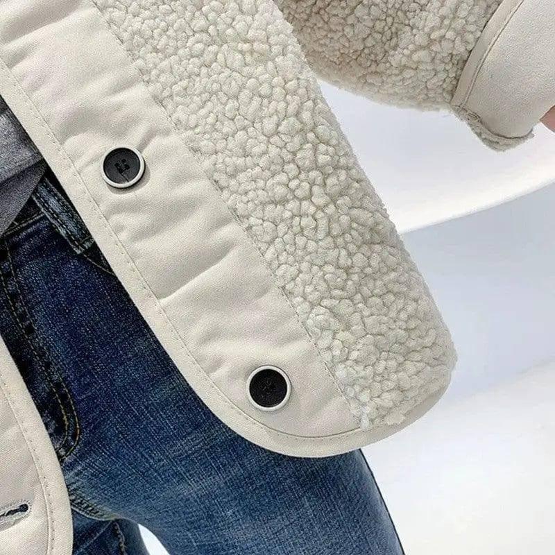 Short Lamb Hair Loose All-match Stitching Fur Short Coat-7