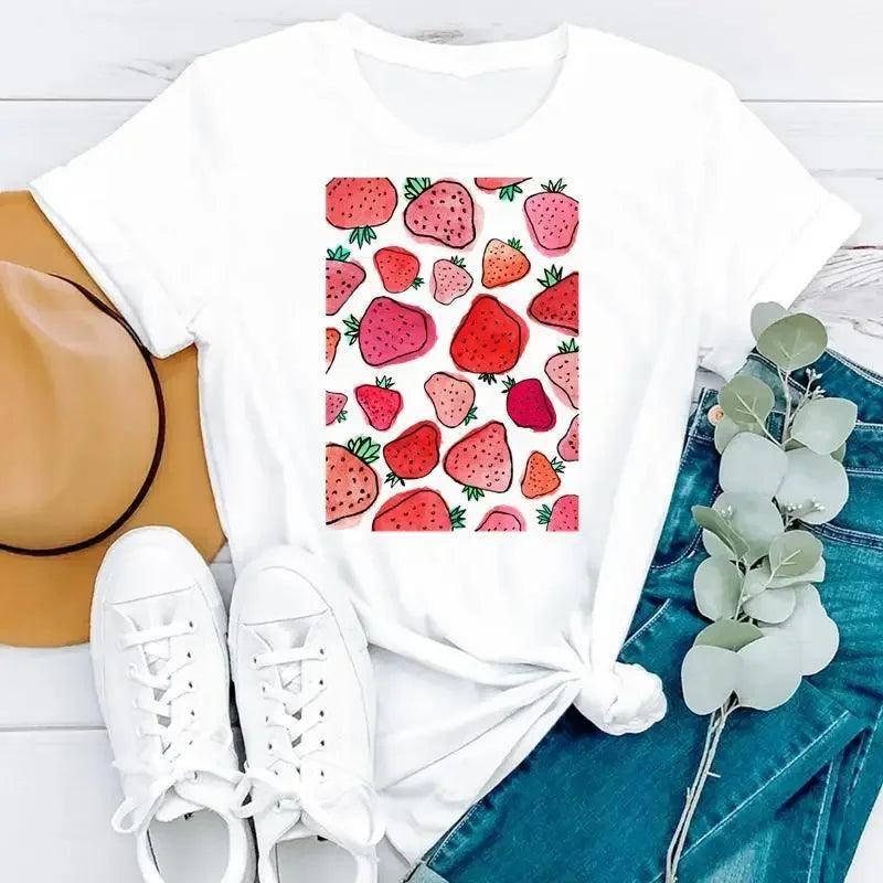 Short Sleeve Pineapple Tee-HX35-White-1