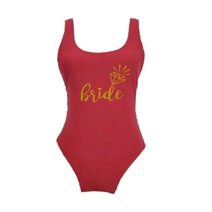 Shou One-piece Swimsuit, Simple And Sexy Backless-Red-3