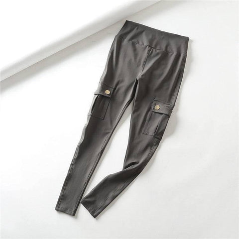 Skinny slim high elastic gym pants-Grey-8