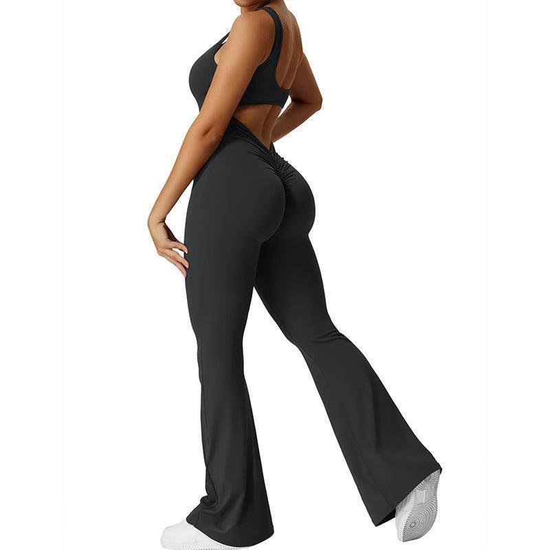 Slim Fit Hip Raise Jumpsuit Sexy Backless Exercise Yoga-10