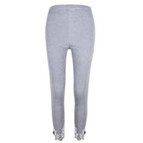 Slim Slimming Printed Cropped Trousers-Grey-5