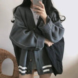 Solid color cardigan sweater-1