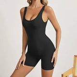 Sports Yoga Jumpsuit Shorts Rompers Back Hollow Seamless-2