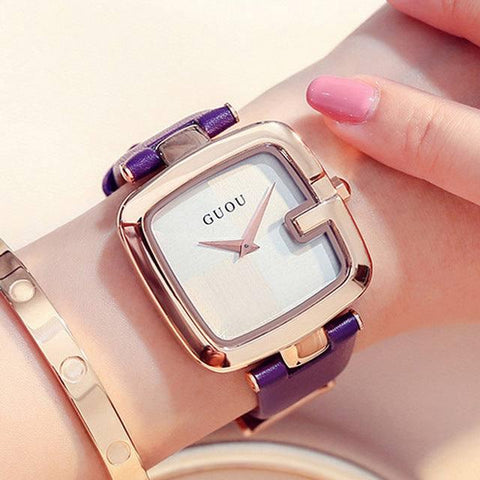 Square bracelet watch-Purple-6