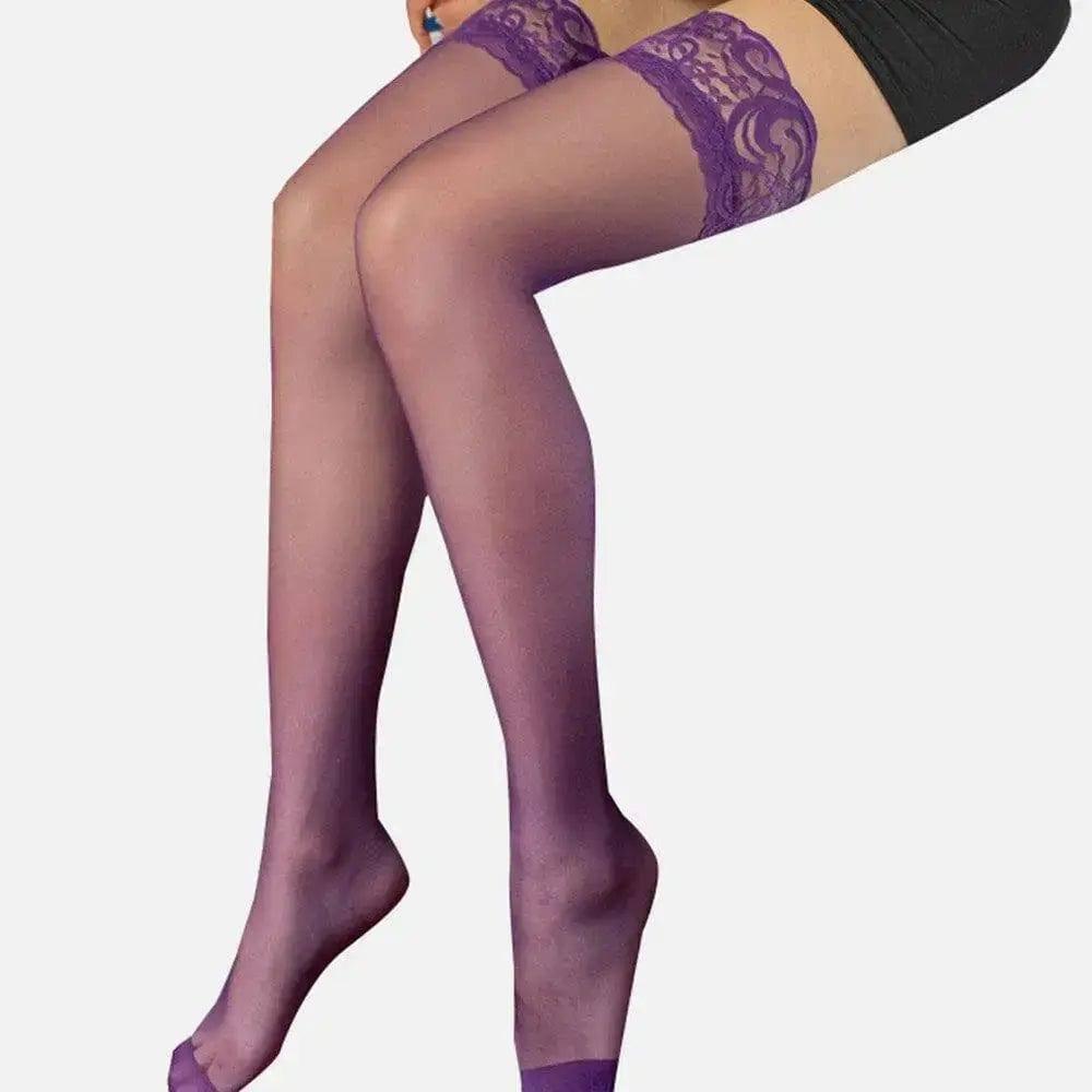 Stacey Sexy Lace Trim Stockings Black Sexy-C-13