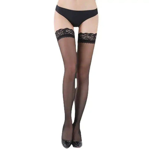 Stacey Sexy Lace Trim Stockings Black Sexy-5
