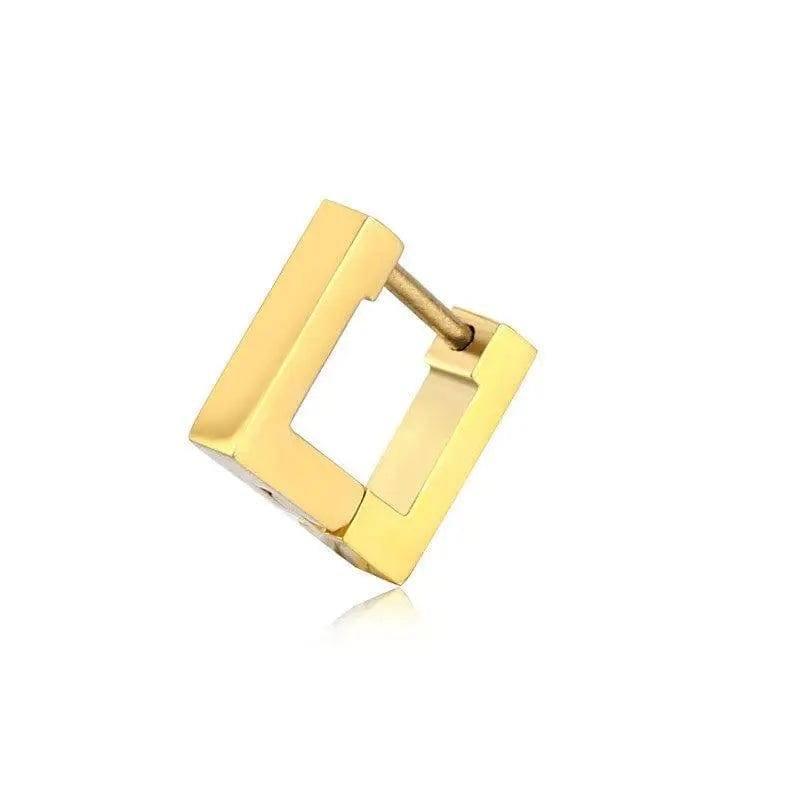 Stainless Steel Creative Hoop Earrings Women Triangular-Gold-8