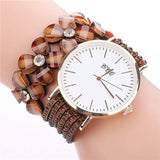 Stainless steel shell quartz watches Women luxury brand-Coffee-3