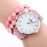 Stainless steel shell quartz watches Women luxury brand-Pink-4