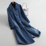 style sheep shearing coat women loose fur coat-Blue-10