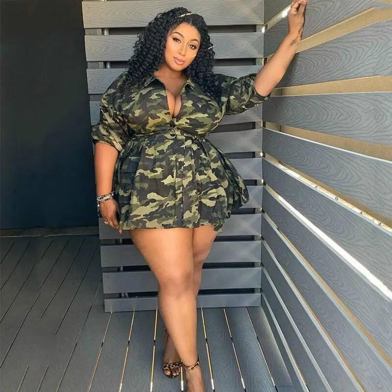 Stylish Camo Dress Outfits for Curvy Figures-1