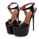 Ultra High Heels Sandals For Women Summer platform-Black-2