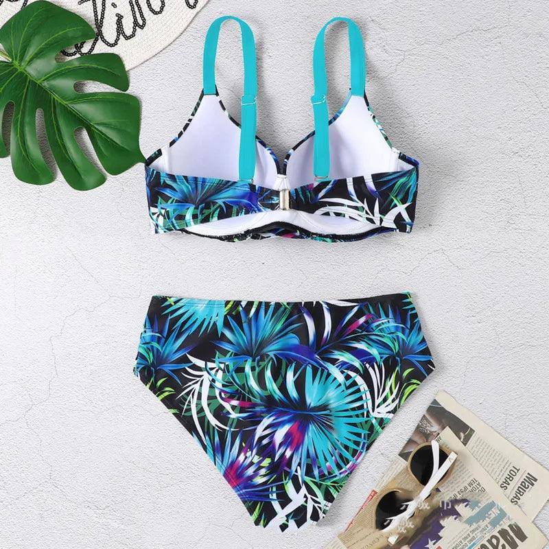 Summer Bikinis Women High Waisted Swimwear With Push Up-5