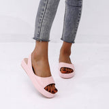 Summer Fish Mouth Sandals For Women Fashion Solid Color Flat-4