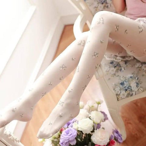 Summer Japanese Embroidery Pantyhose Small Thin Stockings-3