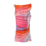 Summer Pleated Tulle Dress For Women Fashion Beach Style-picture-2