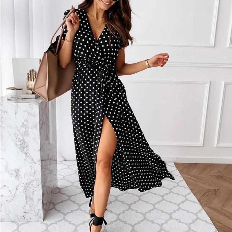 Summer Sexy Polka Dot Casual Dresses-black-7