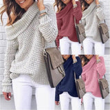 Sweater solid color turtleneck sweater-1