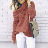 Sweater solid color turtleneck sweater-Leather Pink-4
