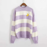 LOVEMI Sweaters Light Purple / One size Lovemi -  Very Fairy Striped Sweater Knit Sweater