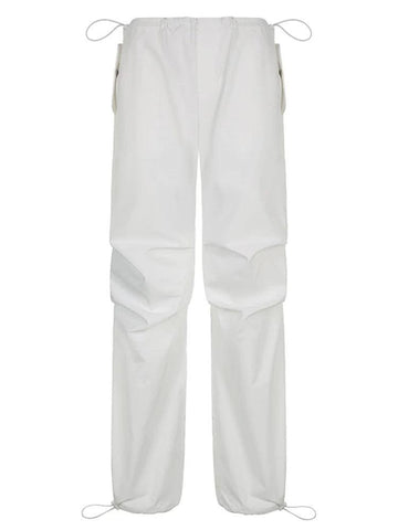 Sweetown Casual Baggy Wide Leg Sweatpants White Loose-6