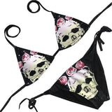 Swimsuit new women's style skull print bikini sexy European-Black-1