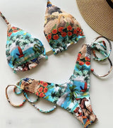 Swimwear Floral Retro Trade Bikini Sexy Swimwear-D-4