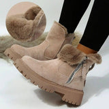 Thick Plush Snow Boots Women Faux Suede Non-slip Winter-1