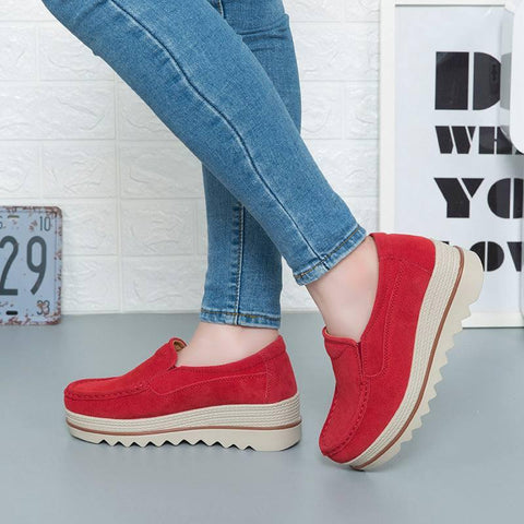 Thick-soled Flat Shoes Anti-slip Suede Height Increasing-6