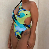 Tight Backless One-Piece Swimsuit Stripes-1