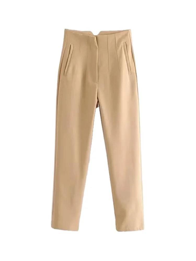 TRAF Women Fashion With Pockets Casual Basic Solid Pants-as picture 8-15