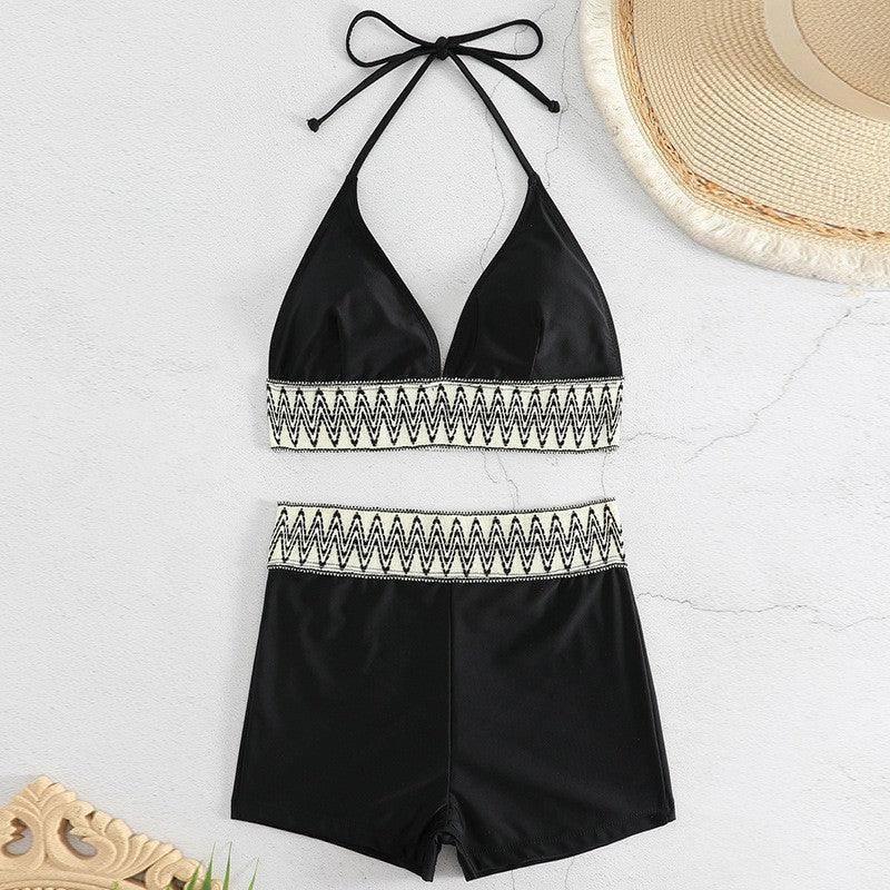 Trendy Boho Chic Swimwear Set: Summer Fashion Essentials-Black-6