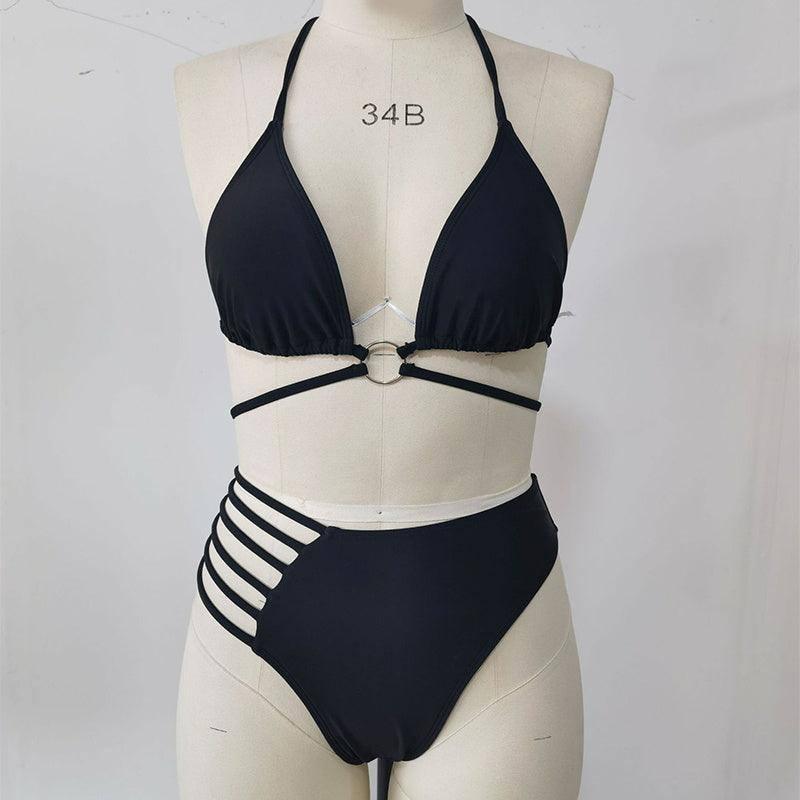 Trendy High-Waist Bikinis: Chic Swimwear for Any Occasion-Black-6