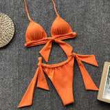 Triangle bikini-Orange-3