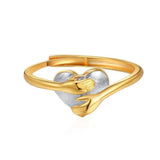 Hug Love Heart-shaped Ring Fashion Simple Rings For Valentine's Day-Gold-6