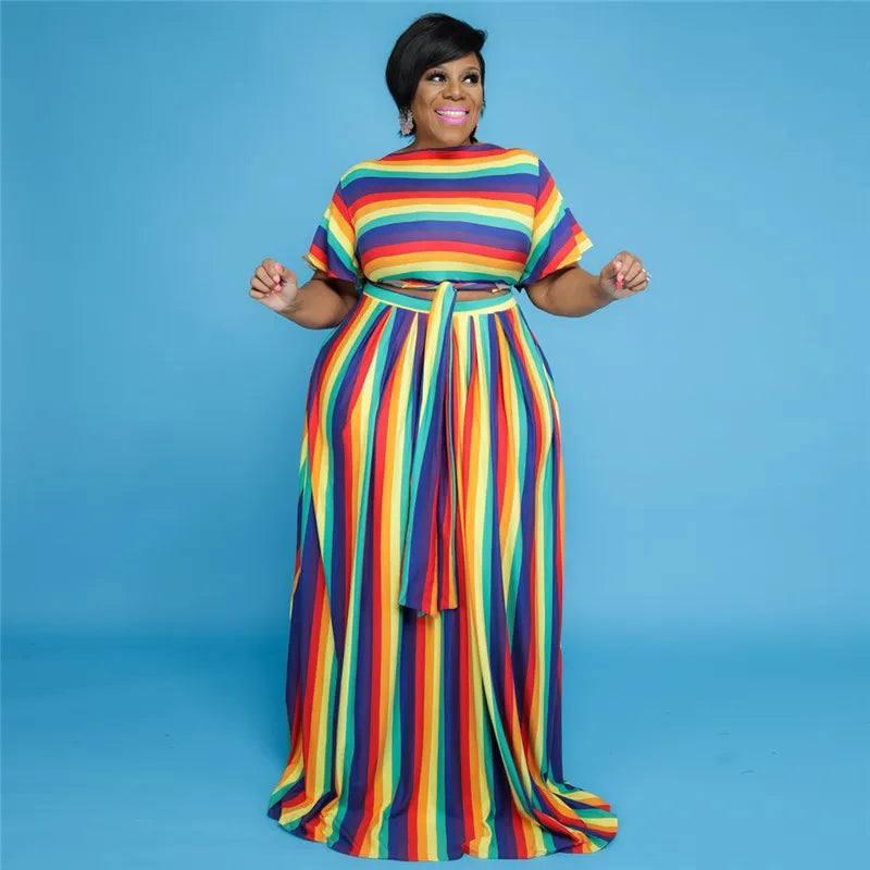 Vibrant Rainbow Maxi Dress: Perfect Summer Style-8