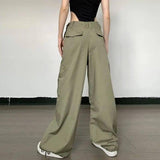 Vintage Fashion Large Pocket Straight Casual Pants-5