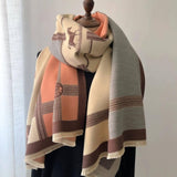 Warm Shawl Color Matching Matching Cashmere Scarf-4 Style-4