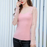 Warm Top Sheer Cutout Small Shirt-Pink-6