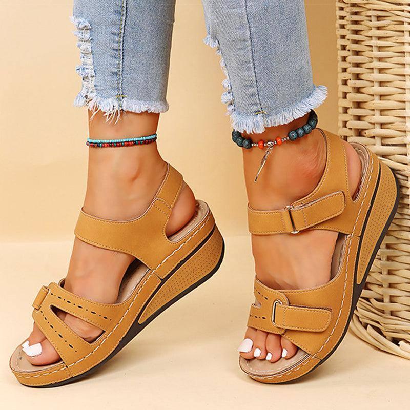 Wedge Sandals Summer Velcro Platform Shoes Women-8