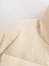 Winter Stand Collar Zipper Drawstring Cotton Coat-10