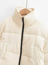 Winter Stand Collar Zipper Drawstring Cotton Coat-9