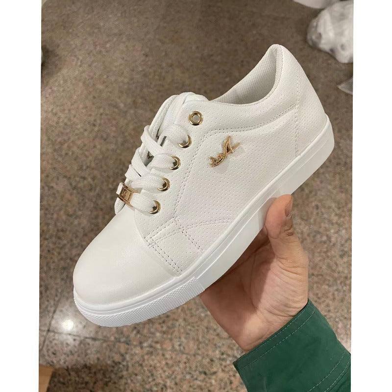 Women Flat Sneakers Breathable Lace-up Shoes For Girls-4