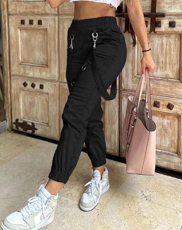 Women's Cargo Pants Casual Trousers New Solid Color Trend-B-8
